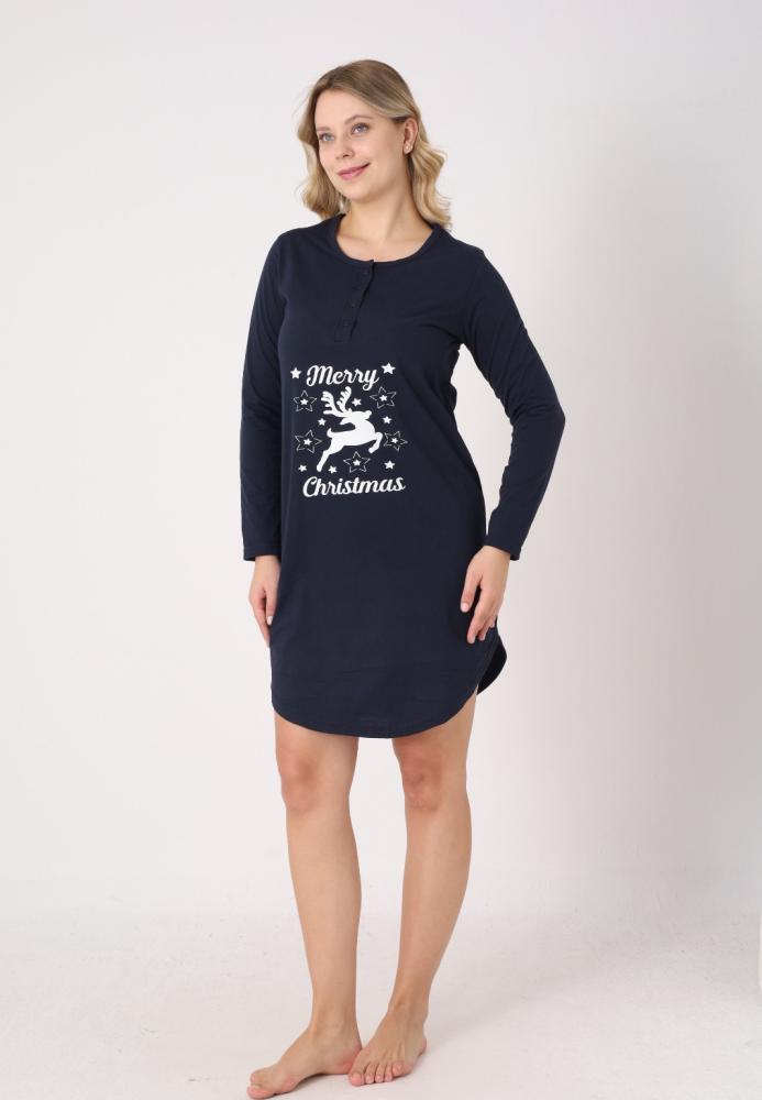 Camasa de noapte Craciun,Imprimeu Ren,En-gros